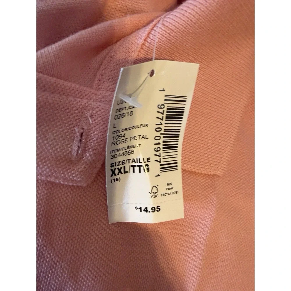THE CHILDREN'S PLACE Pink Polo Size XXL 16 Textured Polo Shirt NWT